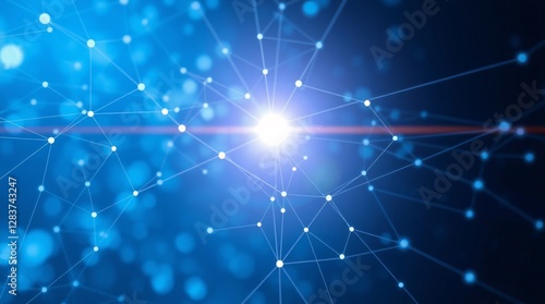 Wallpaper Mural Abstract Digital Network with Flowing Tech Lines Torontodigital.ca