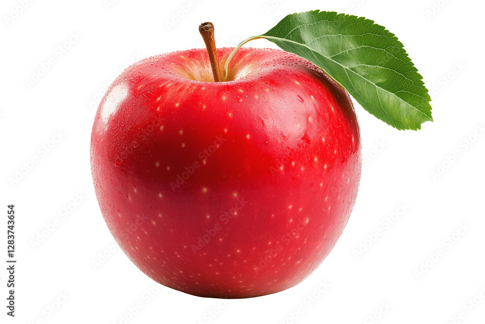 Whole red apple close up detail isolated on transparent PNG background. Whole red apple close up detail isolated on transparent PNG background.