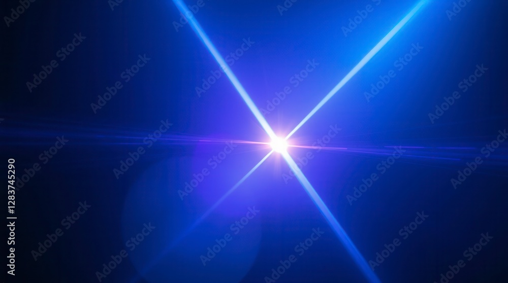 Fototapeta premium Abstract blue laser beams intersect, creating a futuristic and technological display of light and energy.
