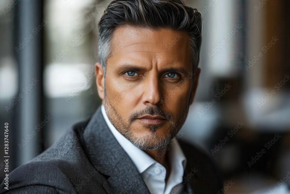 Confident Middle-Aged Man in Business Suit Portrait Confident Middle-Aged Man in Business Suit Portrait