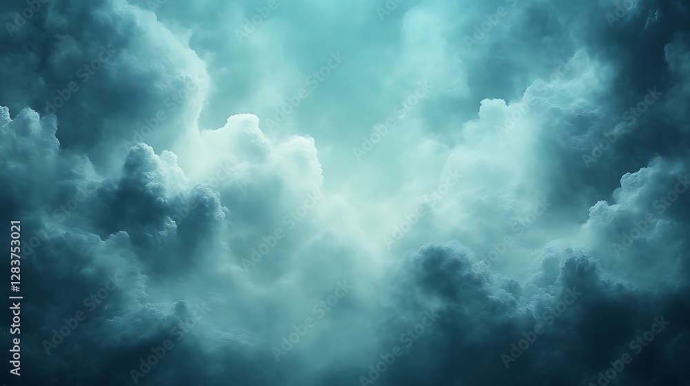 Obraz premium Ethereal Green Storm Clouds with Light Burst
