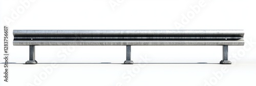 Wallpaper Mural Isolated Steel Guard Rail: Durable Road Fence Barrier for Safety on White Background Torontodigital.ca