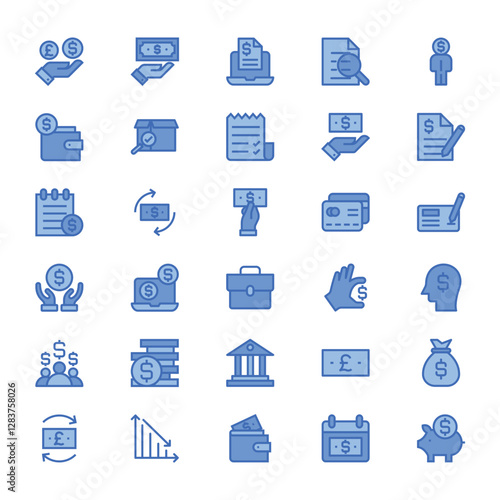 filled color outline icons Accounting