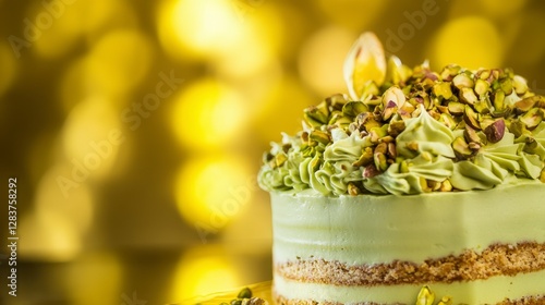 A Stunning Pistachio Cake with Exquisite Details