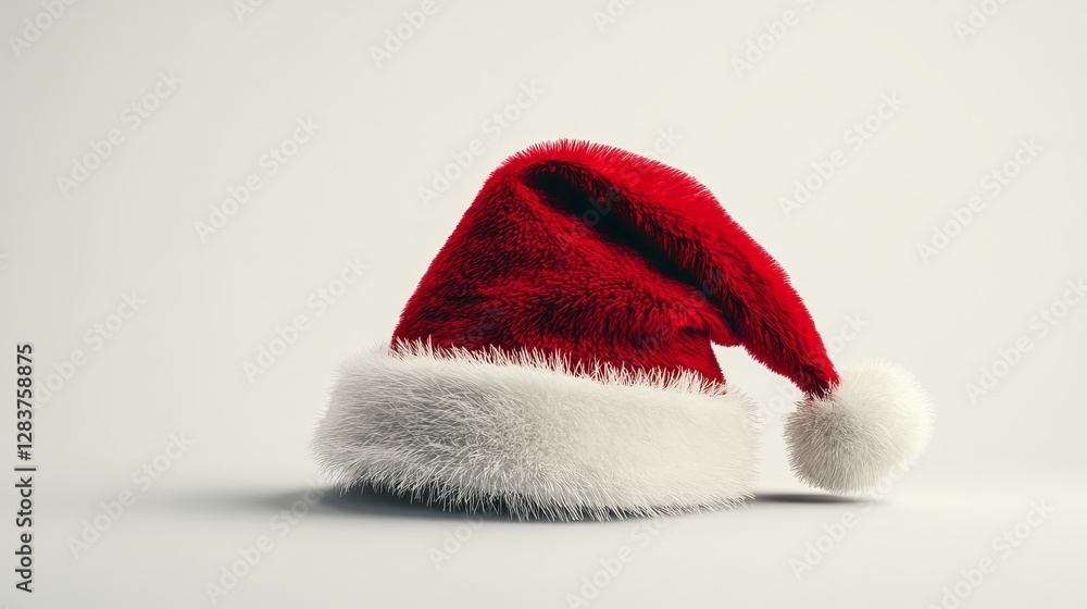 Festive Red Christmas Hat with White Fur Trim and Pom Pom Festive Red Christmas Hat with White Fur Trim and Pom Pom