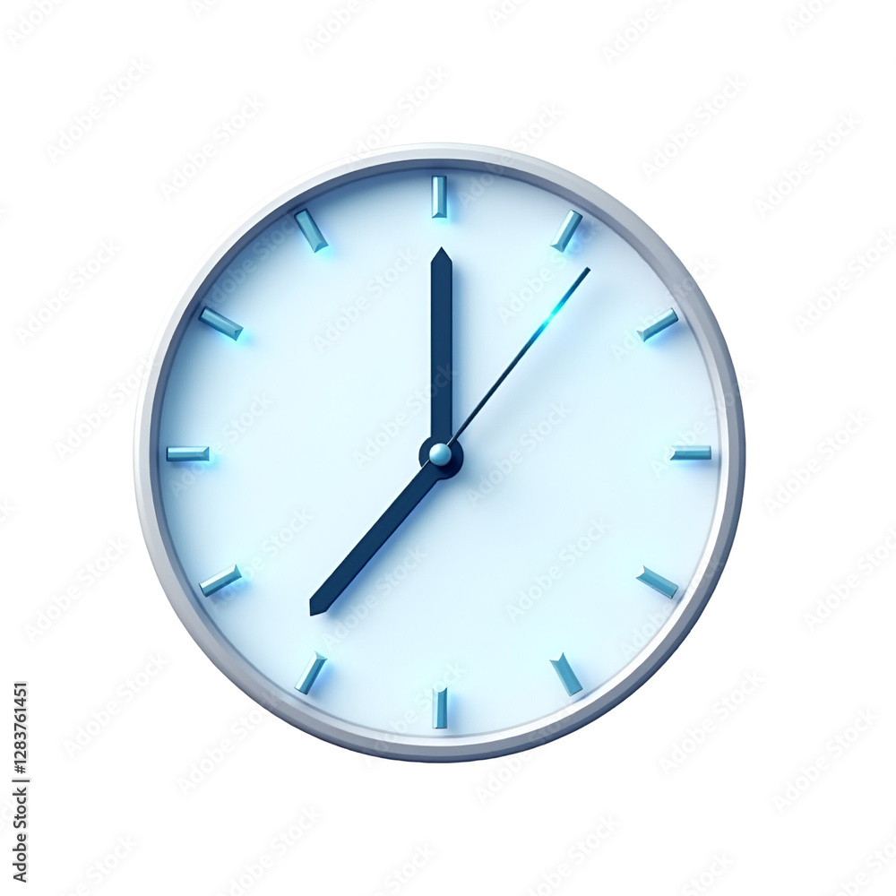 Modern 3D clock icon designed for timekeeping scheduling and 24-hour service applications
Modern 3D clock icon designed for timekeeping scheduling and 24-hour service applications