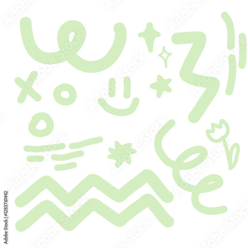 doodle sparklers png set