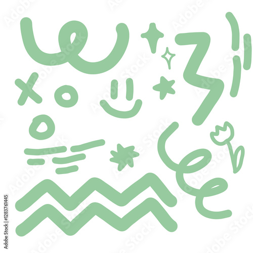 Doodle sparklers png set