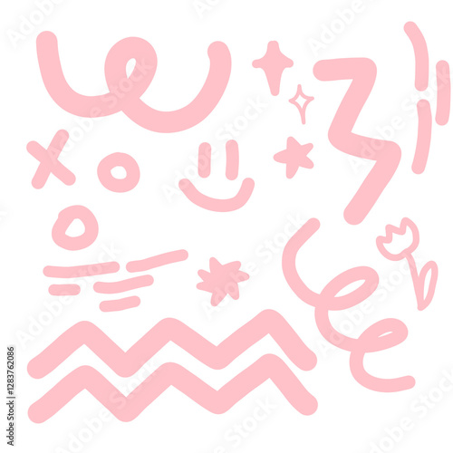 doodle sparkle png set