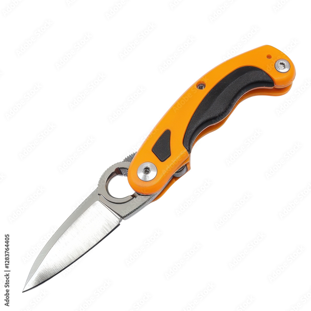 folding knife with orange and black handle, featuring stainless steel blade, ideal for outdoor activities and everyday use folding knife with orange and black handle, featuring stainless steel blade, ideal for outdoor activities and everyday use