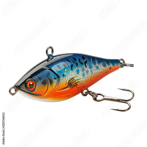 Fishing lure with vibrant colors and realistic design, ideal for attracting fish. This artificial bait features treble hook and shiny finish, perfect for freshwater fishing photo