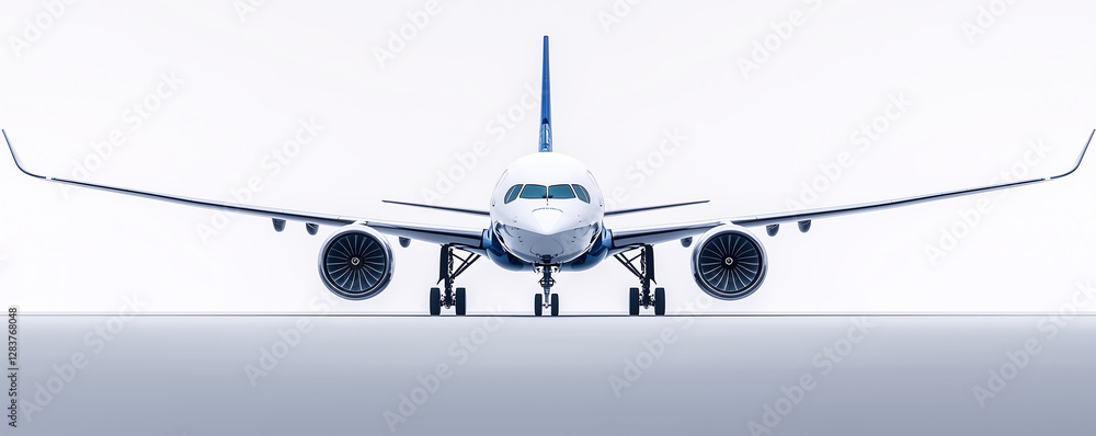Modern Commercial Airplane Front View – Perfect for Aviation and Travel Industry, airline promotions, travel blogs, aviation websites, flight booking platforms, aerospace engineering content, Modern Commercial Airplane Front View – Perfect for Aviation and Travel Industry, airline promotions, travel blogs, aviation websites, flight booking platforms, aerospace engineering content,