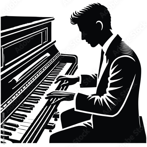 Piano Practice Silhouette