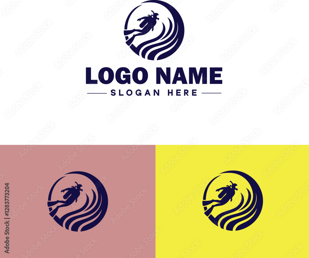 Scuba Diving icon Underwater diving Deep-sea exploration Subaquatic exploration flat logo sign symbol editable vector Scuba Diving icon Underwater diving Deep-sea exploration Subaquatic exploration flat logo sign symbol editable vector