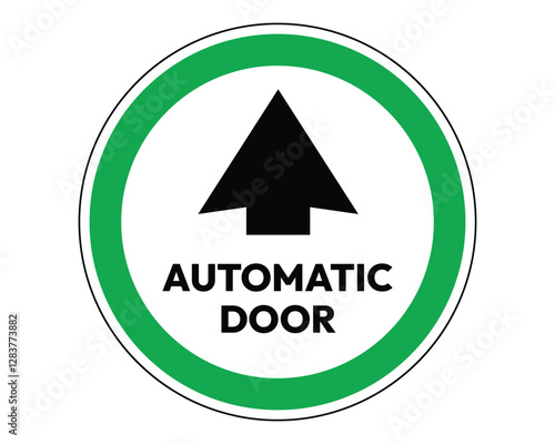 Automatic Door Direction Sign Entrance Guidance High Quality Vector