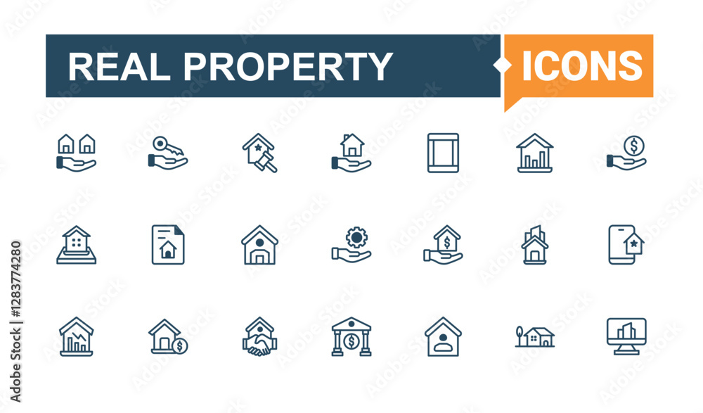 Real Property line icons. Pack of marketing, residential, sale, rent, insurance, real, search, family. Minimalistic icon. Vector line and solid icons. Real Property line icons. Pack of marketing, residential, sale, rent, insurance, real, search, family. Minimalistic icon. Vector line and solid icons.
