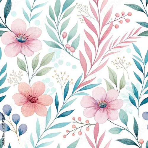 Watercolor Floral Seamless Pattern