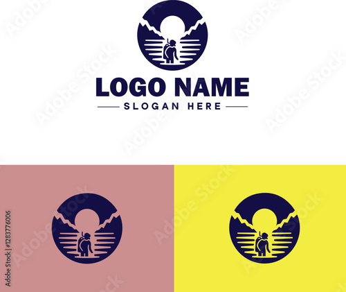 Scuba Diving icon Underwater diving Deep-sea exploration Subaquatic exploration flat logo sign symbol editable vector