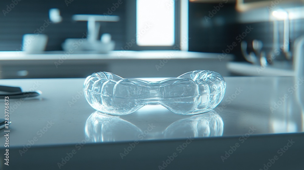 Transparent Kitchen Object on Countertop with Soft Lighting Transparent Kitchen Object on Countertop with Soft Lighting