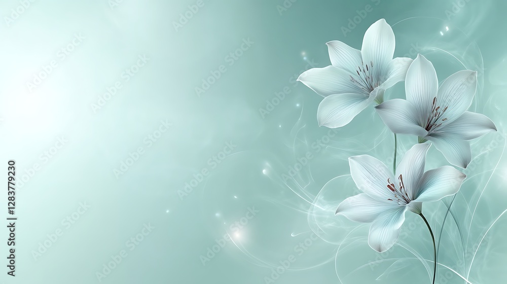 Naklejka premium Abstract Green Fabric Waves with Soft Light