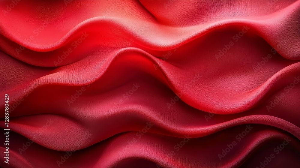 Fototapeta premium Abstract Red Fabric Waves: A Textured Background