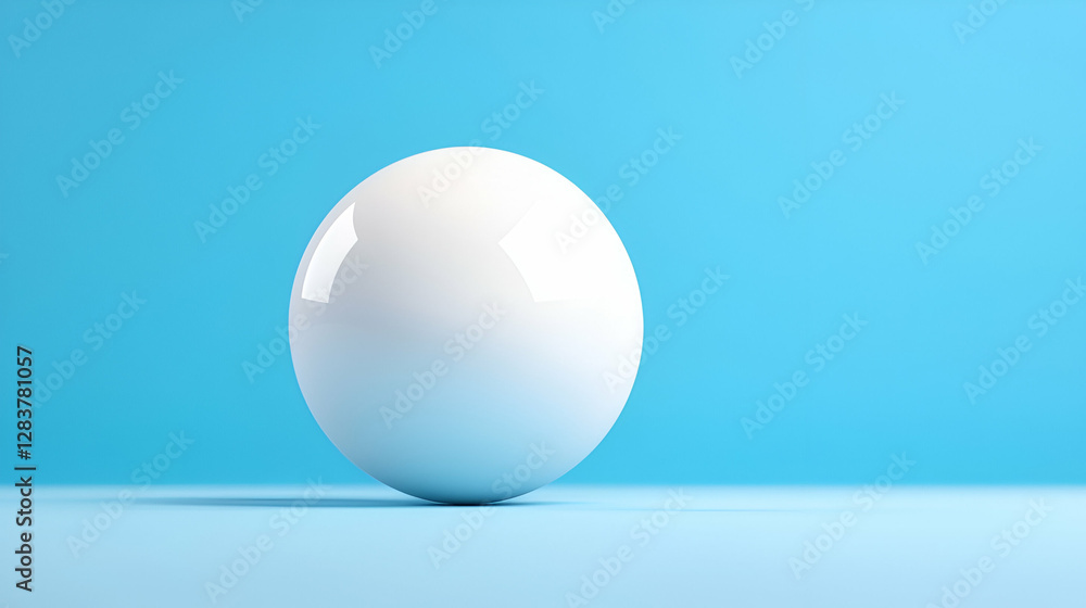 White Sphere on Blue Background Minimalist 3D Render White Sphere on Blue Background Minimalist 3D Render