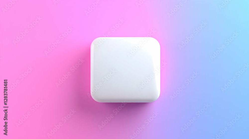 White Square on Soft Pink and Blue Gradient Background White Square on Soft Pink and Blue Gradient Background