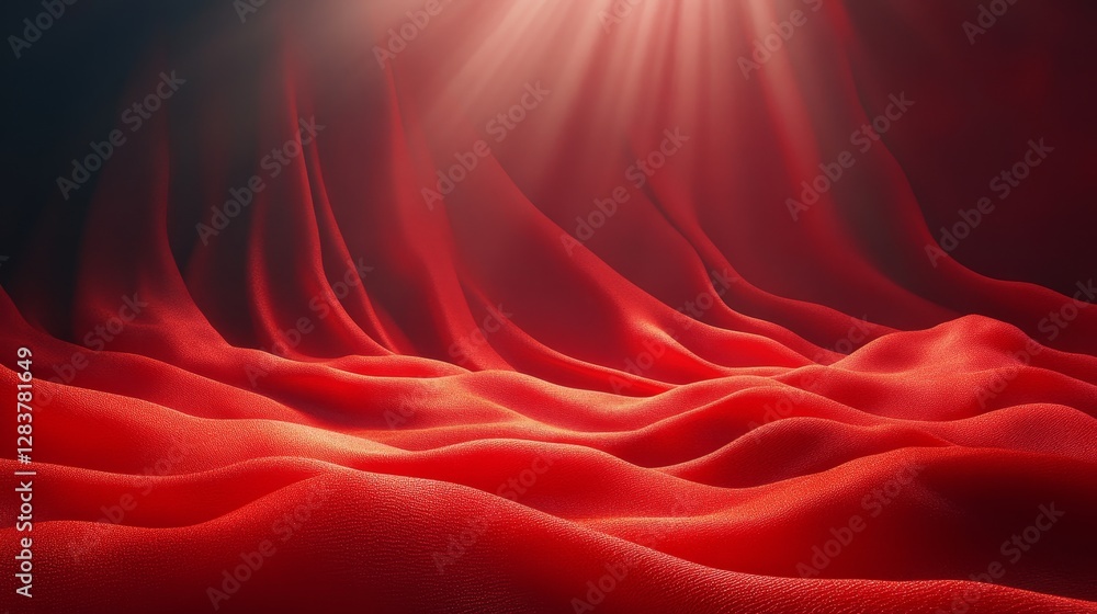 Obraz premium Red Fabric Drapery with Dramatic Lighting: Abstract Background