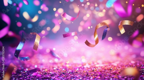 Pink holographic background graphics purple celebration.