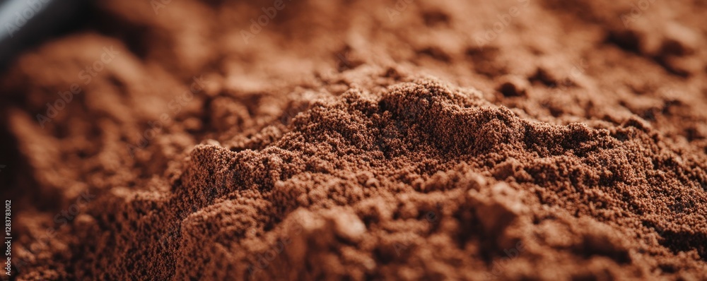 The surface presents a smooth and rich texture of finely ground coffee showcasing earthy tones and grains. This background offers ample copy space for creative use in designs or branding The surface presents a smooth and rich texture of finely ground coffee showcasing earthy tones and grains. This background offers ample copy space for creative use in designs or branding