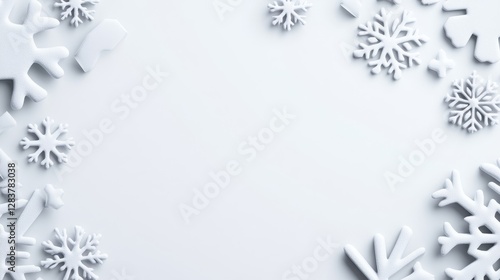 Wallpaper Mural White Snowflakes on Light Background for Winter and Holiday Designs Torontodigital.ca