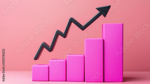 Rising Bar Graph with Arrow Showing Growth on Bright Pink Background for Business and Finance Concepts Free Download Rising Bar Graph with Arrow Showing Growth on Bright Pink Background for Business and Finance Concepts - GFXLoad