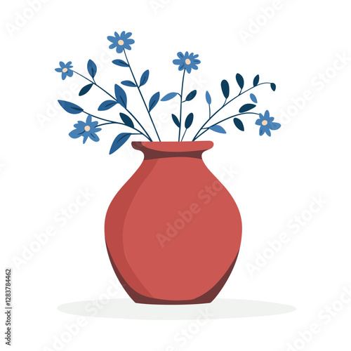 Vector of vase isolated on a white background, Flat style cartoon vector illustration, Flowers in vases, arrangements decorations for home, office.