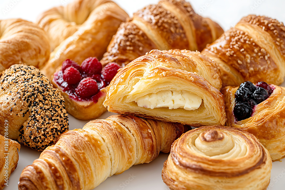 Fototapeta premium Delicious Pastry Collection A Bakery's Morning Delight