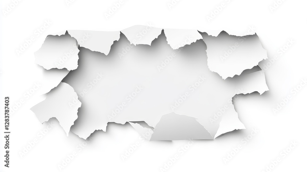Torn Paper Frame with Clean Background for Creative Design Projects Torn Paper Frame with Clean Background for Creative Design Projects