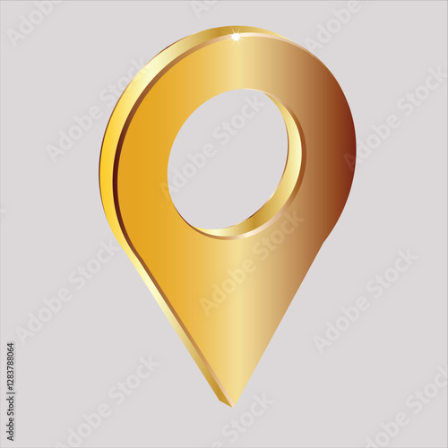 location symbol golden 3d vector design clean and latest