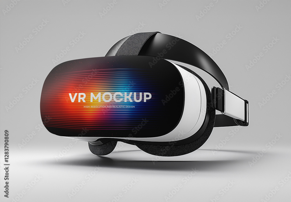 VR Headset Mockup with a Realistic Display, featuring a High-Quality ...