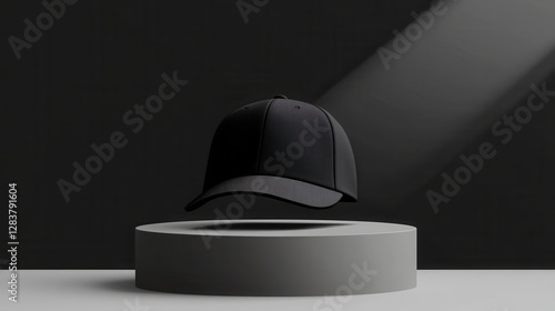 Minimalist Floating Cap Mockup in Low Resolution for Creative Use