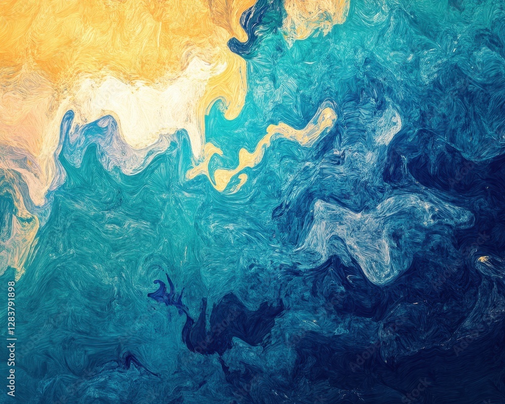 Naklejka premium Chaotic Blue Impressionist Texture: Grimy Abstract Art with Detailed Background Design