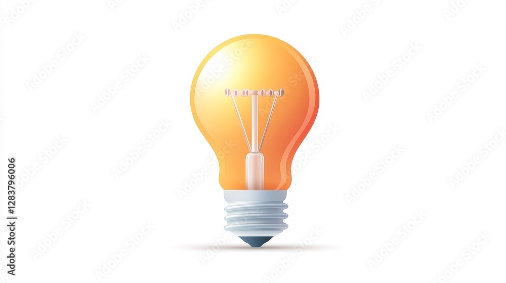 Bright and Colorful Light Bulb Icon on White Background Bright and Colorful Light Bulb Icon on White Background