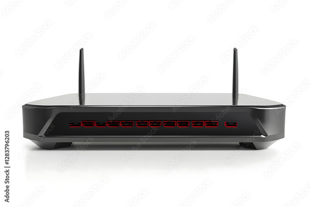 Sleek Black Wireless Router Modern Network Technology Sleek Black Wireless Router Modern Network Technology