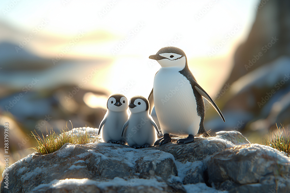 Fototapeta premium penguin in snow