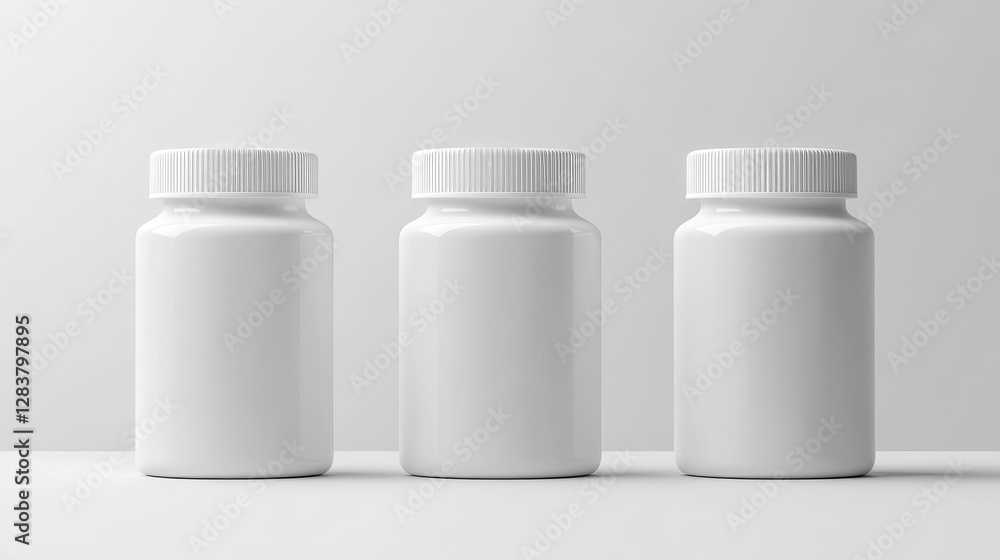 White plastic pill bottle mockup. Realistic 3d vector illustration set of vitamin or supplement jar template. Closed package container for medicine with cap. Pharmacy cylinder packaging canister. White plastic pill bottle mockup. Realistic 3d vector illustration set of vitamin or supplement jar template. Closed package container for medicine with cap. Pharmacy cylinder packaging canister.