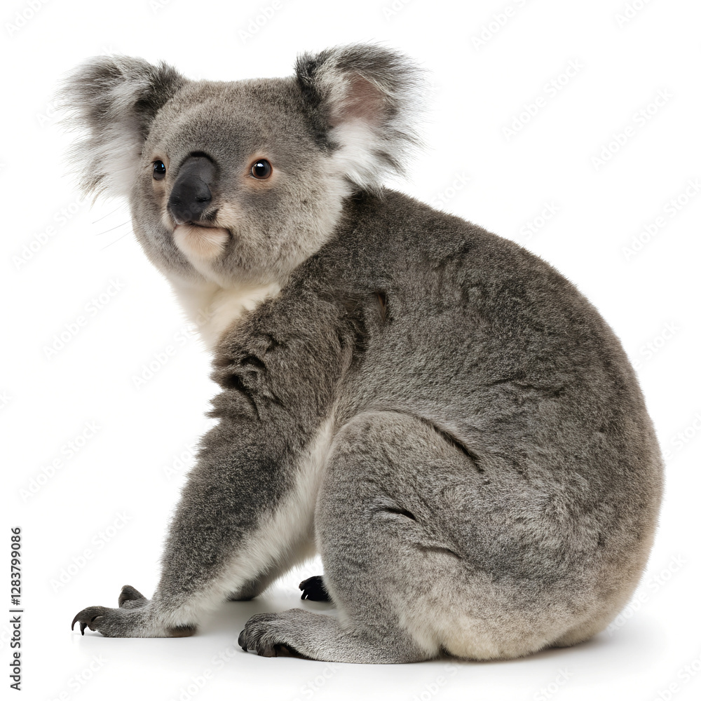 Naklejka premium koala bear sitting isolated on white background