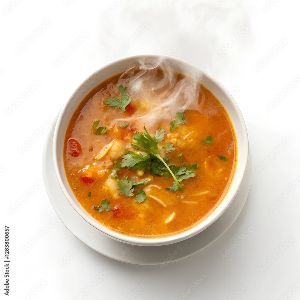 blow of soup isolated on white background blow of soup isolated on white background