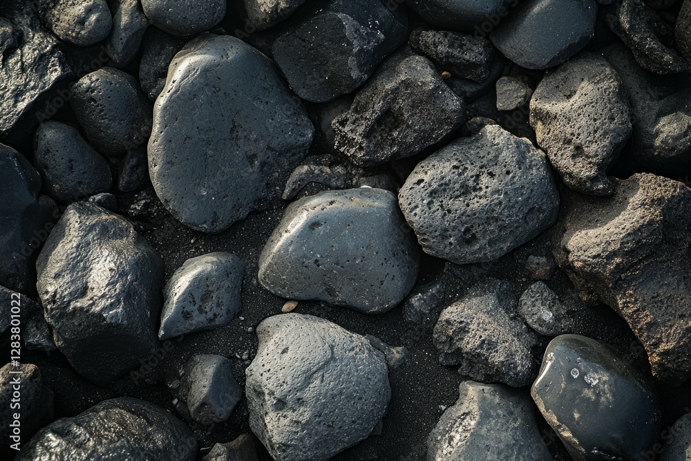 Smooth black stones with natural texture in soft lighting. Neural network AI generated Smooth black stones with natural texture in soft lighting. Neural network AI generated