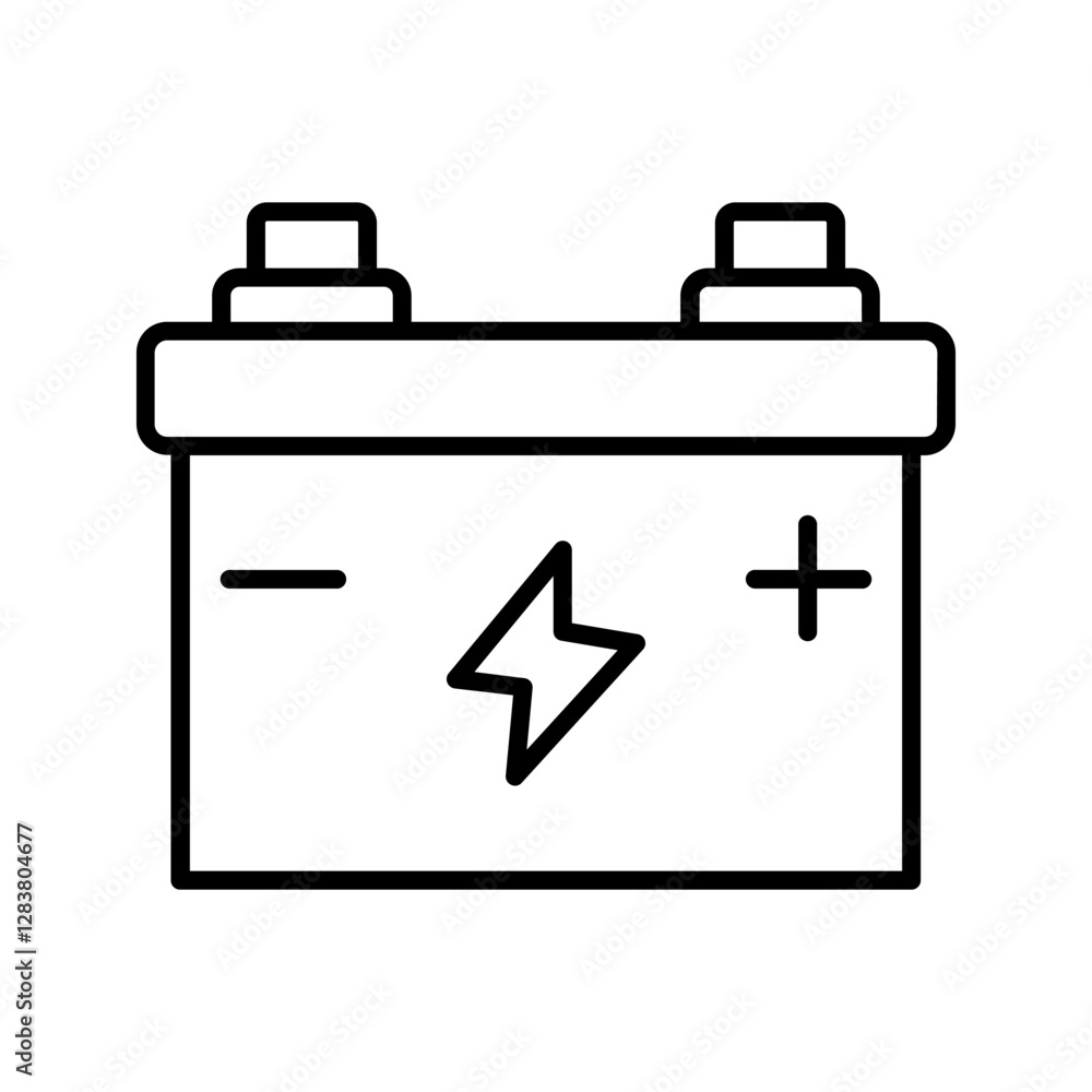 Car Battery icon color editable on white background Car Battery icon color editable on white background