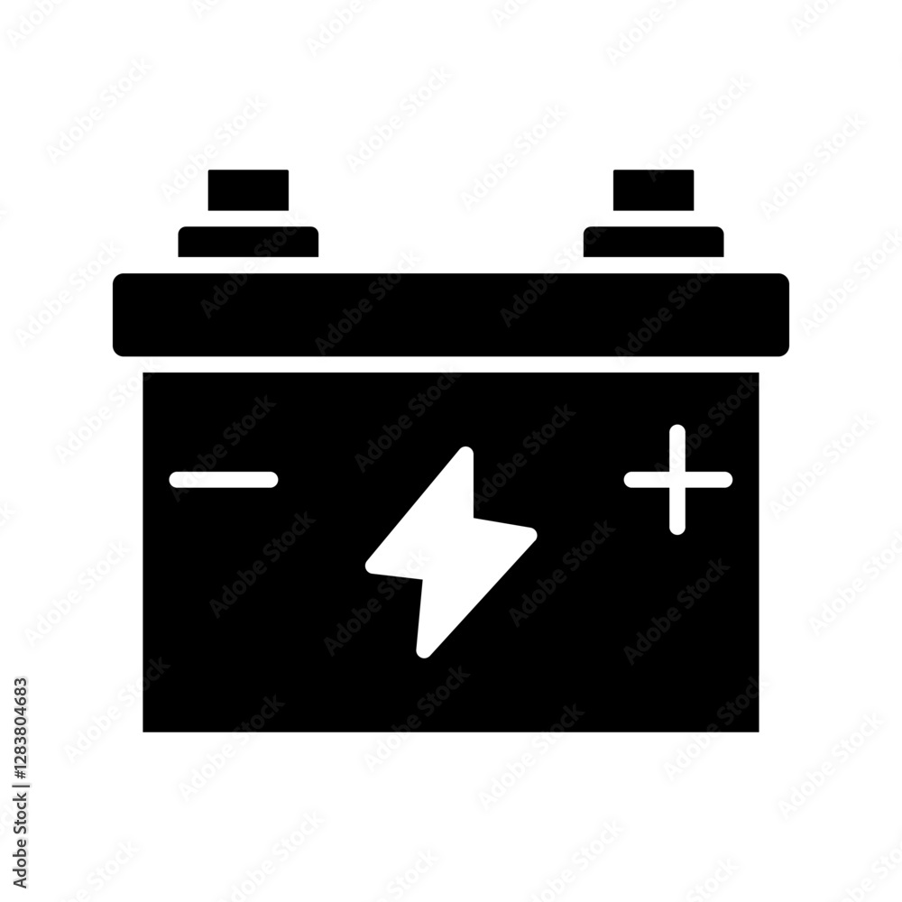Car Battery icon color editable on white background Car Battery icon color editable on white background