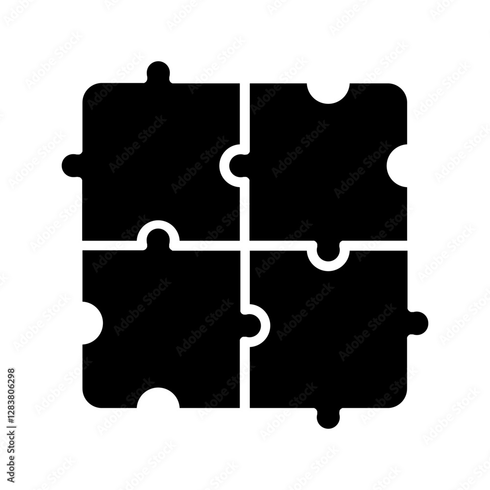 Obraz premium puzzle icon color editable on white background
