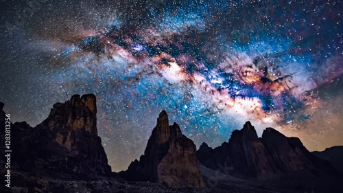 Wallpaper Mural Stunning Milky Way panorama over rugged mountain peaks at night in a remote desert location Torontodigital.ca